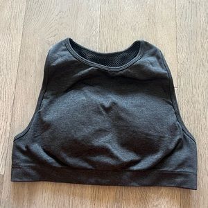 High-Neck Dark Gray Sports Bra Size Small